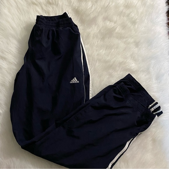 adidas Pants - Adidas Pants Women’s Size Small‎ Blue Draw String Zip Pant Leg Polyester